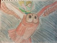 Owl Rider in Pastels